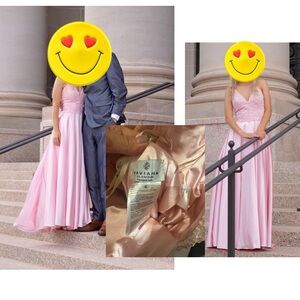 Gorgeous simple pink Faviana gown.